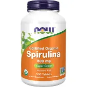 Now , Certifierad Ekologisk Spirulin, 500 mg, 500 tabletter