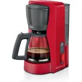 Bosch Filterkaffebryggare - - TKA3M134 MyMoment - Röd - glaskanna - Aroma Plus-funktion - hålls varm i upp till 60 min