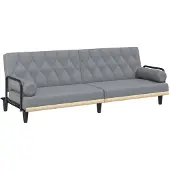 vidaXL Bäddsoffa med armstöd ljusgrå tyg