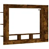 vidaXL Tv-hylla rökfärgad ek 152x22x113 cm konstruerat trä