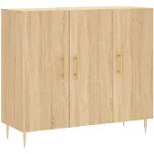 vidaXL Skänk sonoma-ek 90x34x80 cm konstruerat trä