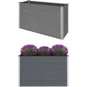 vidaXL Odlingslåda upphöjd WPC 150x50x91 cm grå