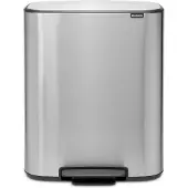 Brabantia Bo Soptunna med Pedal & 2 Plastinnerhink Silver 2x30 L