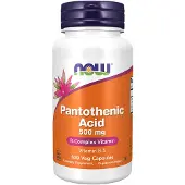 Now , Pantothenic Acid, 500 mg, 100 Veg Capsul