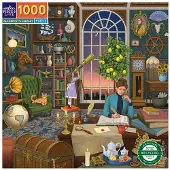 Eeboo Piece & Love: Alkemistens Bibliotek - 1000 Bitars Pussel - Kvadratisk Jigsaw, 23x23, Inkluderar Bildreferens
