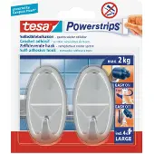 TESA 58050-00012, inomhus, Handdukskrok, Krom, Självhäftande remsa, 2 kg, Oval