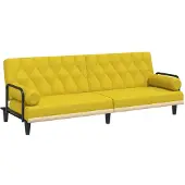 vidaXL Sängsoffa med armstöd ljusgul tyg 351941