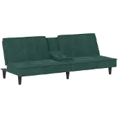 vidaXL Sängsoffa med mugghållare mörkgrön sammet 351922