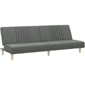 vidaXL Bäddsoffa, mörkgrå, klädd i tyg