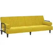 vidaXL Soffbädd med armstöd gul sammet 351899