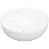 vidaXL Handfat vit 44x17 cm keramik rund