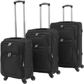 vidaXL Resväskor 3 svart soft case