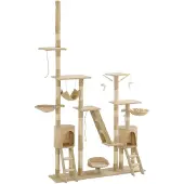 vidaXL Katt Klösträd med klöspelare i sisal 230-250 cm beige