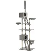 vidaXL Klösträd med sisalpelare 230-260 cm grå