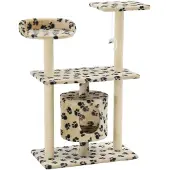 vidaXL Klösträd med sisalpelare 95 cm tassavtryck beige