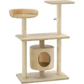 vidaXL Katt Klösträd med sisalpelare 95 cm beige