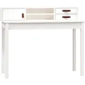 vidaXL Skrivbord vit 110x50x93 cm massiv furu