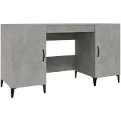 vidaXL Skrivbord betonggrå 140x50x75 cm konstruerat trä
