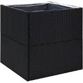 vidaXL Planterkruka Svart 80x80x80 cm Hartsvävd