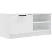vidaXL Tv-bänk vit högglans 80x35x36,5 cm konstruerat trä