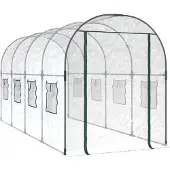vidaXL Genomskinlig Växthus, 160X400X190 Cm, PVC Och Målat Stål