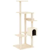 vidaXL Katträd med klöspelare sisal gräddvit 142 cm