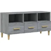 vidaXL Tv-bänk grå sonoma 102x36x50 cm konstruerat trä