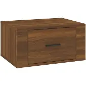 vidaXL Väggmonterat sängbord brun ek 50x36x25 cm