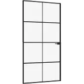vidaXL Innerdörr 102x201,5 cm härdat glas och aluminium slim