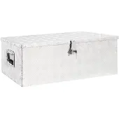 vidaXL Förvaringslåda silver 90x47x33,5 cm aluminium