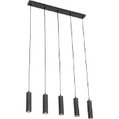 QAZQA Smart pendellampa svart inkl. 5 Wifi GU10 - Jeana