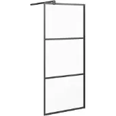vidaXL Duschvägg 80x195 cm frostat ESG-glas svart