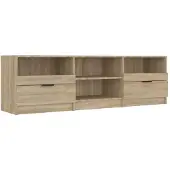 vidaXL Tv-bänk sonoma-ek 150x33,5x45 cm konstruerat trä
