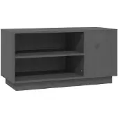 vidaXL Tv-bänk grå 80x35x40,5 cm massiv furu