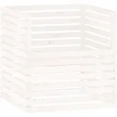 vidaXL Kompostlåda vit 100x100x102 cm massiv furu