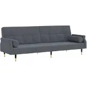 vidaXL Bäddsoffa med dynor mörkgrå sammet