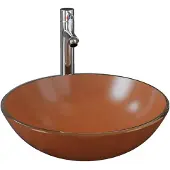 vidaXL Handfat med kran och tryckavlopp brunt härdat glas
