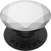 PopSockets Swappable PopGrip - Fingergrepp/vikbart ställ för mobiltelefon - Silver Metallic Diamond