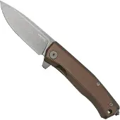 Lionsteel Myto MT01A EB Brown Aluminium, Black pocket knife, Molletta design