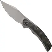 We Knife Snick fällkniv, marble carbon fiber inlay