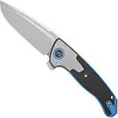 We Knife Press Check Framelock Blue