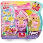 Fingerlings 2023 Interaktiv Babyapa Lekset - Jas med 2-i-1 Vagga och Hög Stol, och 6 Tillbehör (Åldrar 5+)