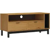 vidaXL Tv-bänk FLAM 110x40x50 cm massiv furu