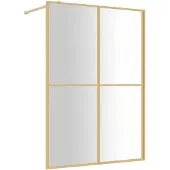 vidaXL Duschvägg med klart ESG-glas guld 140x195 cm