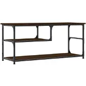 vidaXL Tv-bänk brun ek 103x38x46,5 cm konstruerat trä och stål