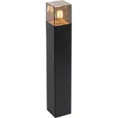 QAZQA Stående utomhuslampa svart 50 cm IP44 med rökglas - Danmark
