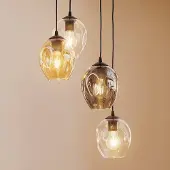 Emibig Glas pendellampa Starla LIGHTING, dimbar, Svart, Vardagsrum / matsal, Glas, Modern, Pendellampa
