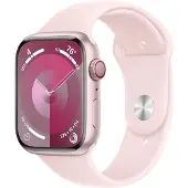 Apple Watch Series 9 4G 45mm Aluminium med Sport Band S/M - Rosa