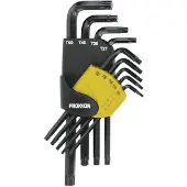 Proxxon Industrial Inner-sextandhålsgrepp (TX) Vinkelskruvmejselset T 8, T 10, T 15, T 20, T 25, T 27, T 30, T 40, T 50 9 delar