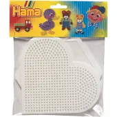 Hama Midi Pärlplattor - 2-pack - Hjärta &amp; Sexkant - - One Size - Pärlplattor